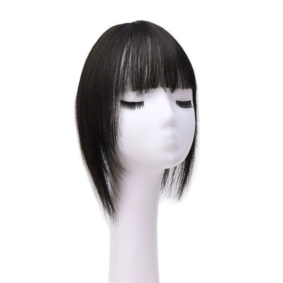 Women's Hairpiece Top with Bangs for Fringe Coverage and Hairline Concealment – Lightweight Styling Patch