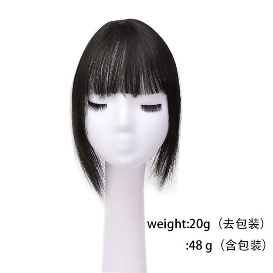 Women's Hairpiece Top with Bangs for Fringe Coverage and Hairline Concealment – Lightweight Styling Patch