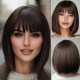 New Bob Wig with Air Bangs: Stylish Straight Short Full Headpiece