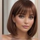 New Bob Wig with Air Bangs: Stylish Straight Short Full Headpiece