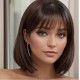 New Bob Wig with Air Bangs: Stylish Straight Short Full Headpiece