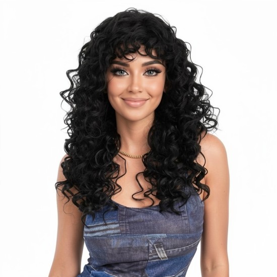 New Lace Trim 13x4 Human Hair Lace Closure | Fashion Black Curly Long Hair Extension