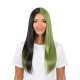 Center Part Long Straight Hair Extension | Minimalist Daily Fashion Style | Black Long Straight Wig