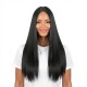 Center Part Long Straight Hair Extension | Minimalist Daily Fashion Style | Black Long Straight Wig