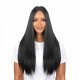 Center Part Long Straight Hair Extension | Minimalist Daily Fashion Style | Black Long Straight Wig