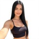 Center Part Long Straight Hair Extension | Minimalist Daily Fashion Style | Black Long Straight Wig
