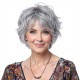 Minimalist Style | Dark Grey Fluffy Short Curly Hair | Women's Wig