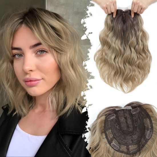 Water Wave Front Lace Wig for Short Curly Synthetic Hair with Weave Extensions - Synthetic Short Wigs