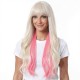 Pink Highlight Curly Wig | Long Hair Synthetic Wig | High-Quality Wig Cap