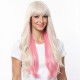 Pink Highlight Curly Wig | Long Hair Synthetic Wig | High-Quality Wig Cap