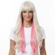 Pink Highlight Curly Wig | Long Hair Synthetic Wig | High-Quality Wig Cap