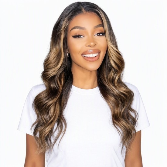Front Lace Wig | 2025 New Middle Part Big Wave Long Curly Hair | Women's Wig Cap