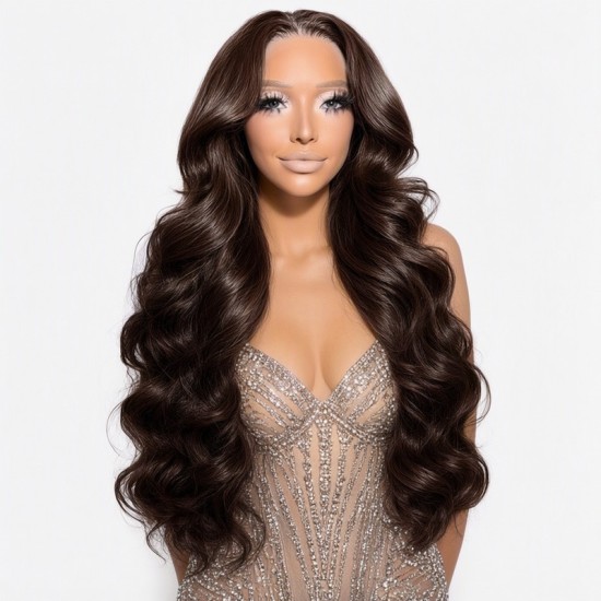 Front Lace Wig | 2025 New Middle Part Big Wave Long Curly Hair | Women's Wig Cap