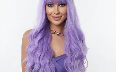 Master the Ethereal Aesthetic with a Purple Air Bangs Wig