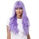 Purple Air Bangs Long Hair | Large Wave Curly Hair | Women's Fashion Real-Feel Full Head Wig