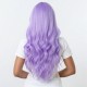 Purple Air Bangs Long Hair | Large Wave Curly Hair | Women's Fashion Real-Feel Full Head Wig