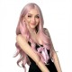 Women's Pink Long Curly Wig | High-Temperature Silk | Natural Voluminous Full Cap