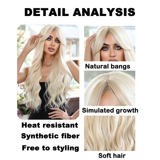 Women's Pink Long Curly Wig | High-Temperature Silk | Natural Voluminous Full Cap