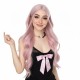 Women's Pink Long Curly Wig | High-Temperature Silk | Natural Voluminous Full Cap