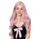 Women's Pink Long Curly Wig | High-Temperature Silk | Natural Voluminous Full Cap