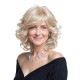 Short Curly Wig for Women and Seniors | Silver Gray Voluminous Bob Wig | Full Wig