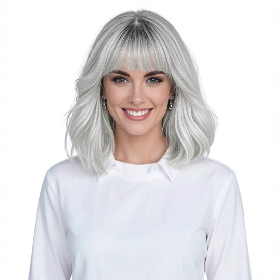 French Top Hairpiece - 3D Realistic Invisible Hair Extension | Women's Natural Gray Coverage Piece - Breathable Human-like Wig Base