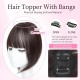 3D Realistic Hair Extensions: Natural Invisible Topper with French Airline Technology, Conceals Gray Hair with Realistic Look
