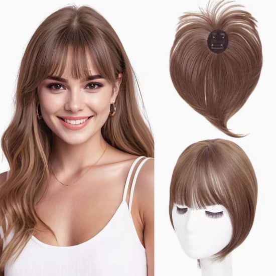3D Realistic Hair Extensions: Natural Invisible Topper with French Airline Technology, Conceals Gray Hair with Realistic Look