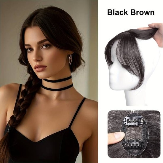 3D Realistic Hair Extensions: Natural Invisible Topper with French Airline Technology, Conceals Gray Hair with Realistic Look