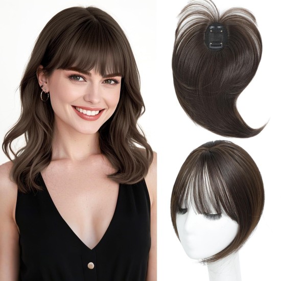 3D Realistic Hair Extensions: Natural Invisible Topper with French Airline Technology, Conceals Gray Hair with Realistic Look