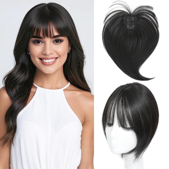 3D Realistic Hair Extensions: Natural Invisible Topper with French Airline Technology, Conceals Gray Hair with Realistic Look
