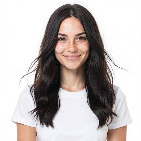 Dark Brown Medium Length Wavy Wig | Natural Voluminous Fit | Women's Full Cap for Daily Commute