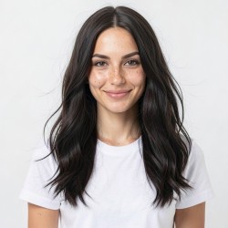 Dark Brown Medium Length Wavy Wig | Natural Voluminous Fit | Women's Full Cap for Daily Commute