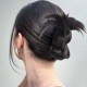 Chinese Low Bun Hairpiece with Chicken Feather Hairpin, Traditional Flower Bud Hair Wrap
