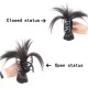 Chinese Low Bun Hairpiece with Chicken Feather Hairpin, Traditional Flower Bud Hair Wrap
