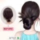 Chinese Low Bun Hairpiece with Chicken Feather Hairpin, Traditional Flower Bud Hair Wrap