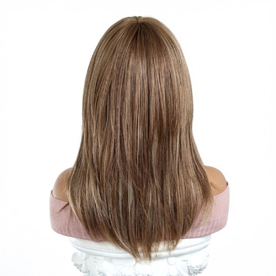 Light Brown Shoulder-Length Wig | Minimalist Stylish Short Hair Style | Rose Net Construction