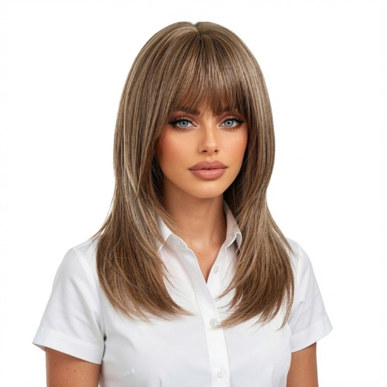 Light Brown Shoulder-Length Wig | Minimalist Stylish Short Hair Style | Rose Net Construction