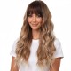 Gradient Brown Long Curly Hair | High-Quality Wavy Style | Women's Full Wig
