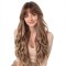 Gradient Brown Long Curly Hair | High-Quality Wavy Style | Women's Full Wig