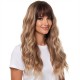 Gradient Brown Long Curly Hair | High-Quality Wavy Style | Women's Full Wig