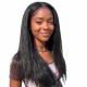 Simple Black Long Straight Wig with Middle Part | Realistic Texture | Versatile Styling