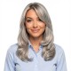 Topper Hair Patch | Conceal Gray Electric Comb with Side Bangs | Natural Invisible Volume Boosting Center Part Extension Block