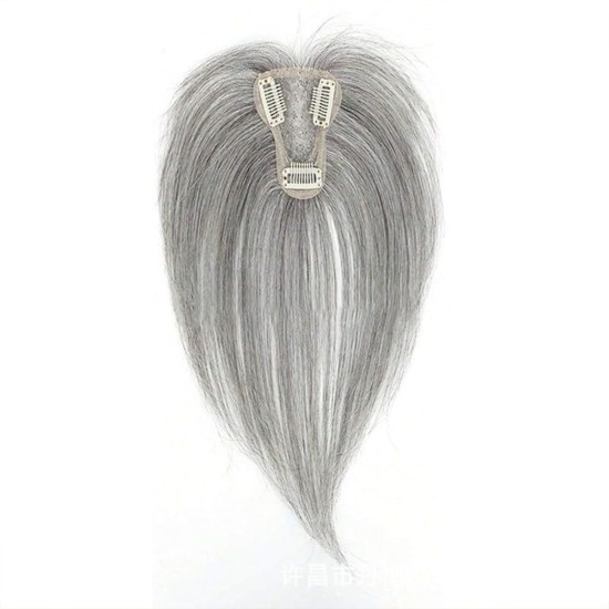 Bangs Topper Hairpiece for Gray Coverage and Invisible Volume with Parting Styles