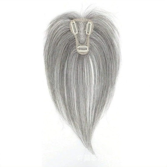 Bangs Topper Hairpiece for Gray Coverage and Invisible Volume with Parting Styles