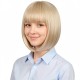 Women's Short Natural Straight Bob Wigs with Air Bangs and Volume Full Cap Lace Frontal Design
