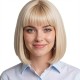 Women's Short Natural Straight Bob Wigs with Air Bangs and Volume Full Cap Lace Frontal Design