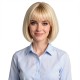 Women's Short Natural Straight Bob Wigs with Air Bangs and Volume Full Cap Lace Frontal Design