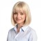 Women's Short Natural Straight Bob Wigs with Air Bangs and Volume Full Cap Lace Frontal Design