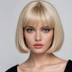 Natural Long Bob Wig for Women with Air Bangs, Straight Full Head Cap with Voluminous Style